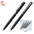 Cheap promotional customized logo metal twist ballpoint pen black matte slim cross metal pen for hotel